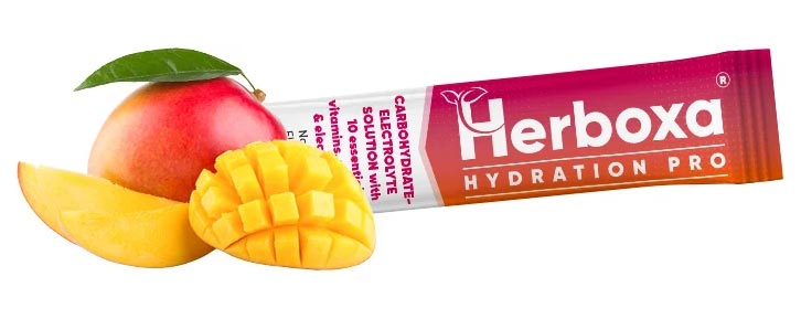 Herboxa Hydration Pro sabor manga suplemento de hidratação com eletrólitos para desporto
