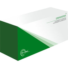 Embalagem branca e verde de DRENOHEPAR® M.J.S. Med, suplemento alimentar em caixa de 30 ampolas orais.