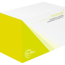 Embalagem branca e amarelo-lima de MIELINZAIMER M.J.S. Med, suplemento alimentar, com 60 cápsulas.