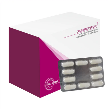 Gastropiroly suplemento alimentar para equilíbrio gástrico e flora digestiva - embalagem e capsulas