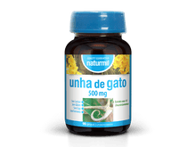 Frasco castanho de Unha de Gato 500 mg Naturmil, com tampa azul e 90 cápsulas.