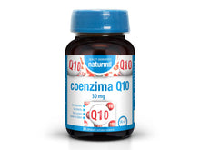 Frasco castanho de Coenzima Q10 30 mg Naturmil, com tampa azul e rótulo branco e azul, embalagem de 30 cápsulas.