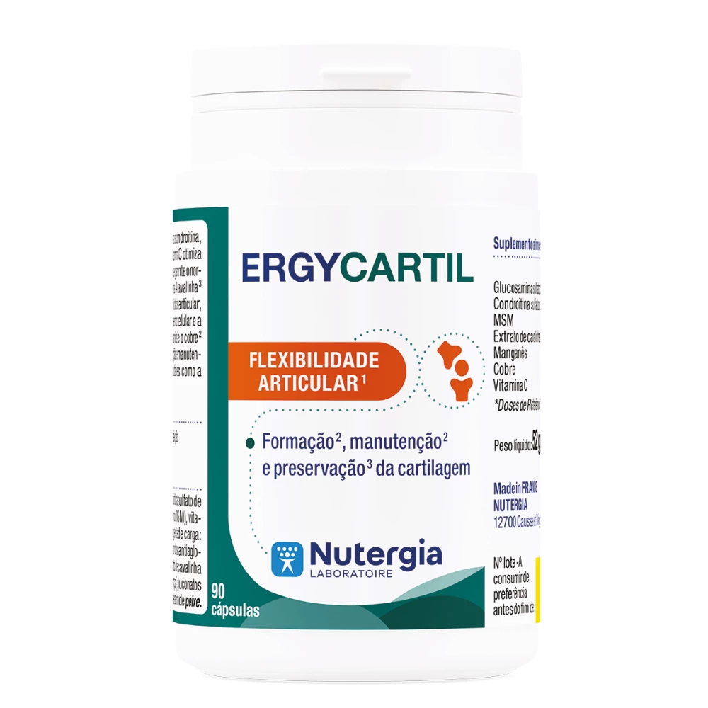 Ergycartil Nutergia 90 cápsulas glucosamina condroitina suplemento articulações cartilagem