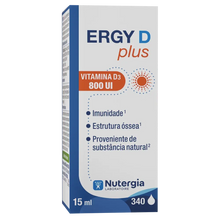 ERGY D Plus Nutergia vitamina D3 natural 800 UI em gotas para imunidade, ossos e músculos.
