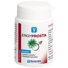 Boião branco ERGYPROSTA Nutergia com tampa branca, rótulo branco e vermelho e indicação de 60 cápsulas.