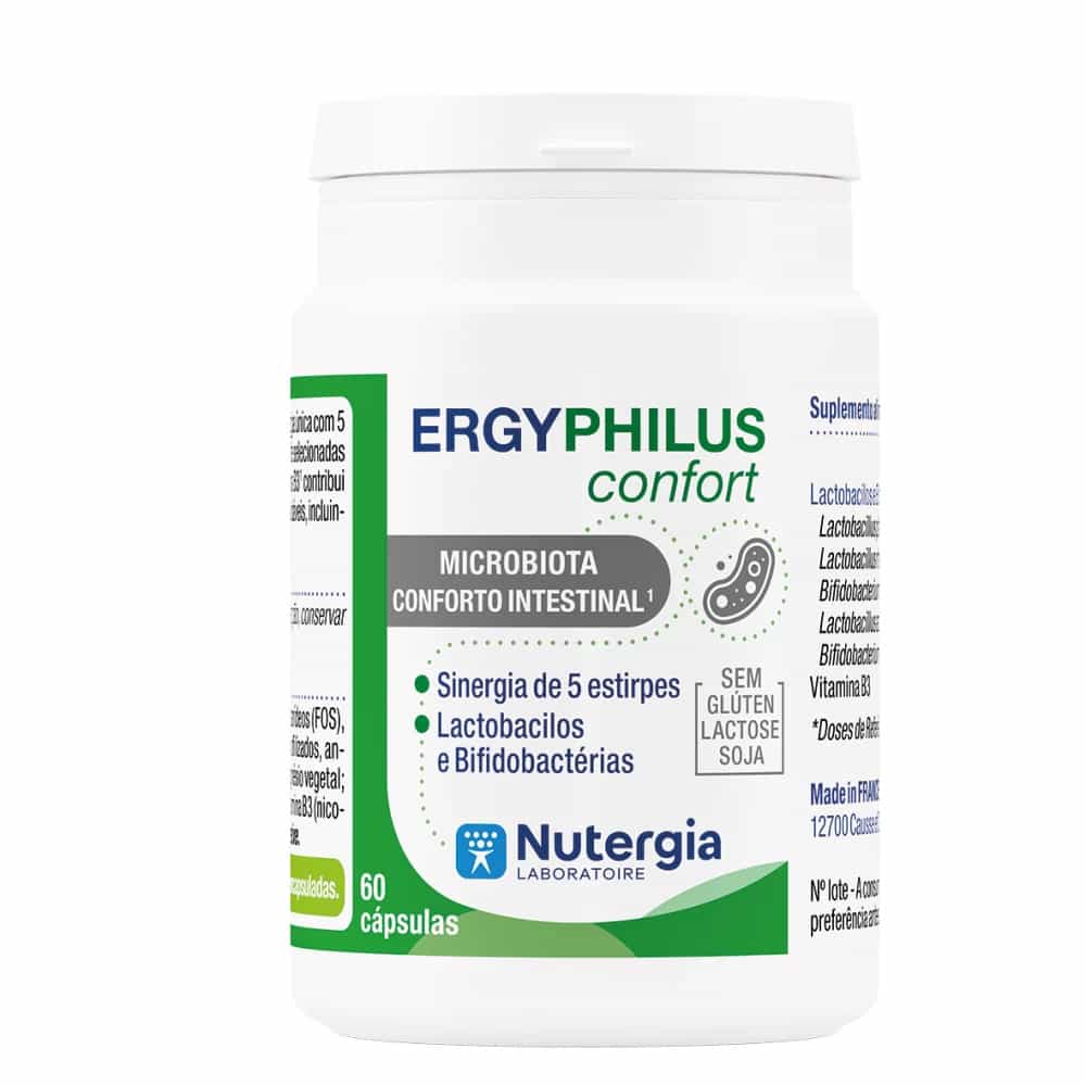 Ergyphilus Confort da Nutergia - 60 cápsulas probióticas para microbiota e conforto intestinal