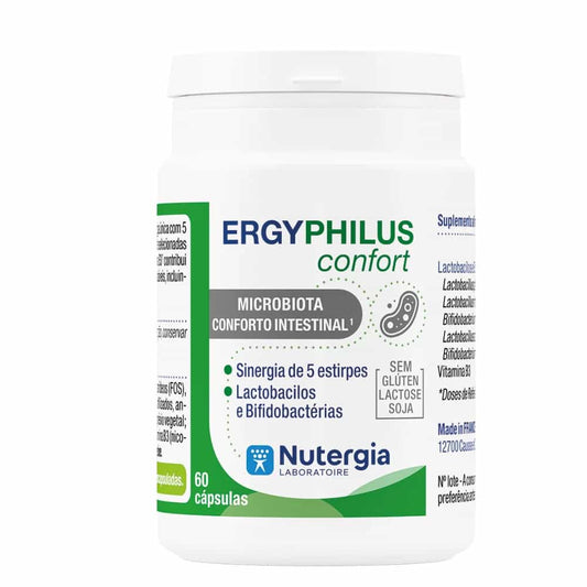 Ergyphilus Confort da Nutergia - 60 cápsulas probióticas para microbiota e conforto intestinal