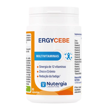 ERGYCEBE Nutergia 90 cápsulas multivitamínico com 12 vitaminas, zinco e crómio para energia e redução da fadiga