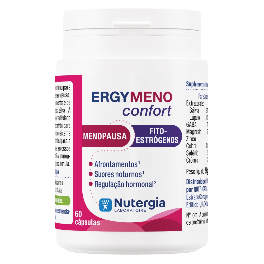 Suplemento ERGYMENO confort Nutergia 60 cápsulas menopausa fitoestrogénios sálvia lúpulo