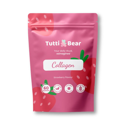 Gomas de Colagénio Tutti Bear, suplemento com colagénio hidrolisado, vitamina C, biotina e selénio, 60 gomas.
