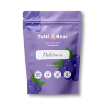 Gomas de Melatonina para Dormir TuttiBear, 60 gomas com sabor a uva